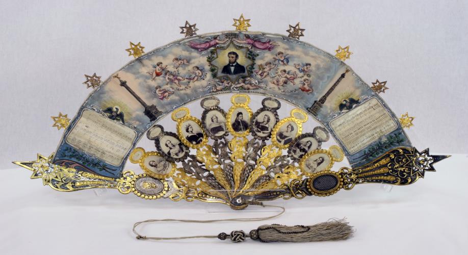 Front view of a Lincoln fan from the 1860s