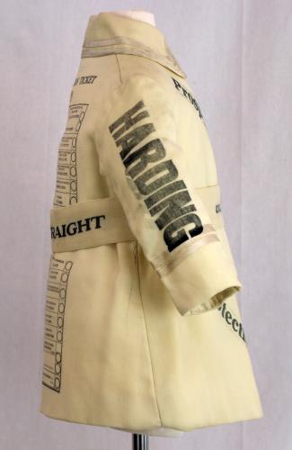 Right side view of a childs Republican ticket coat from the 1920s