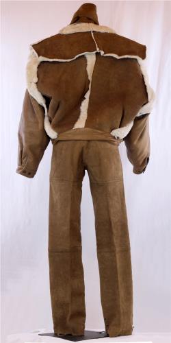 Back view of a a suit from the 1980s