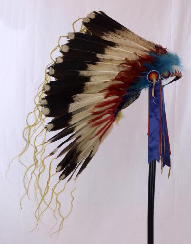 Right side view of a trade headress from the 1940s