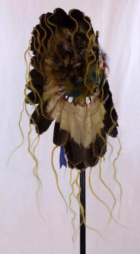 Back view of a trade headress from the 1940s