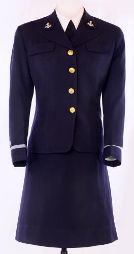 Front view of a WAVE uniform from the 1940s