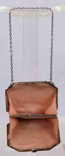 Inside view of a sterling silver purse from the 1890s