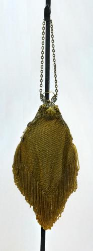 Amber, diamond shaped, beaded bag from the 1900s