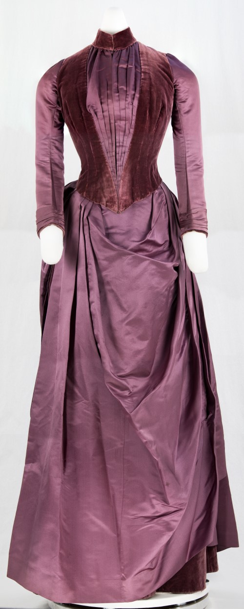 Two Piece Purple Bustle Dress: Front