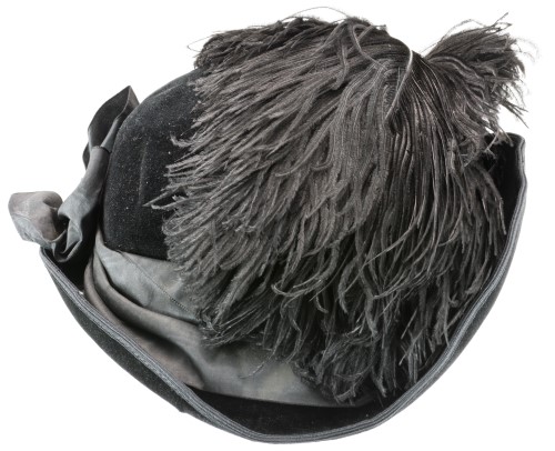 Black Velvet Woman's Hat: Back