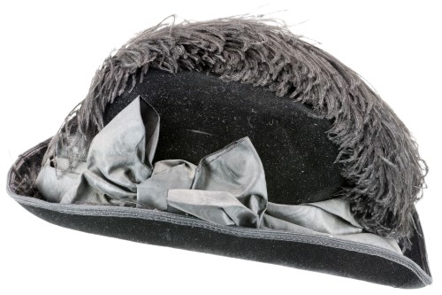 Black Velvet Woman's Hat: Left Side