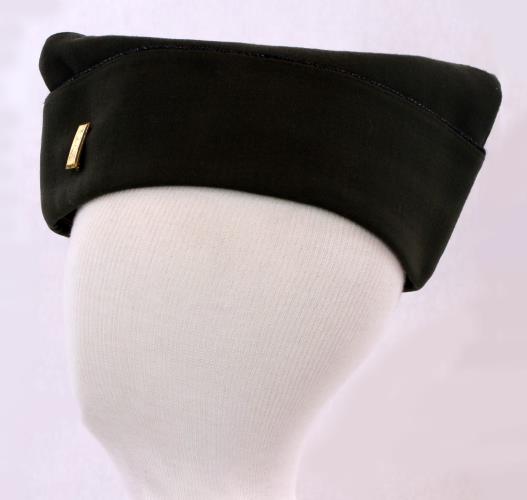 Side view of a World War II uniform butter bar hat from the 1940s