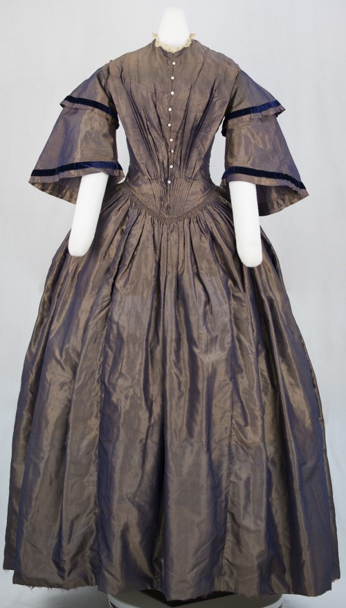Brown and Blue Silk Taffeta: Front
