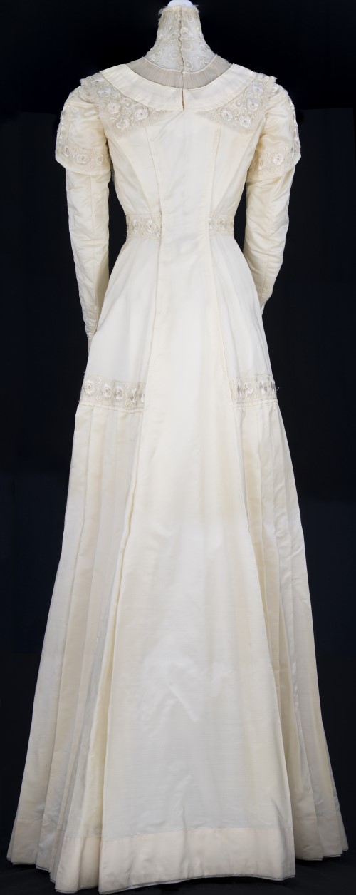 Ivory Silk Wedding Dress: Back