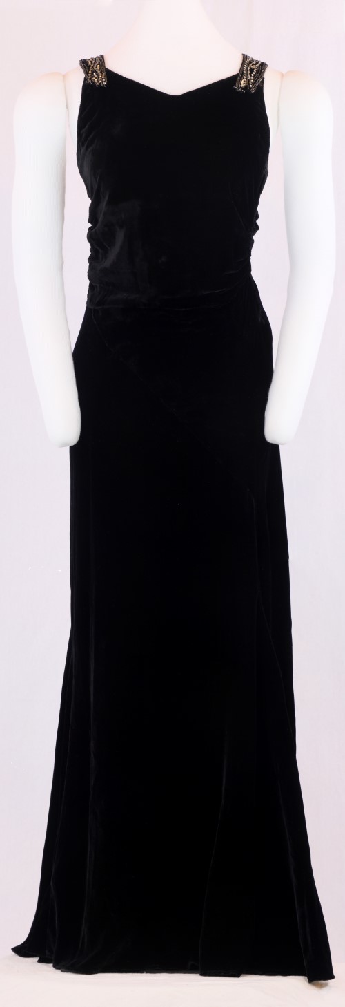 Black velvet 30's Inaugural Gown: Front