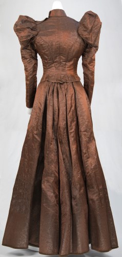 Brown Damask Dress: Back