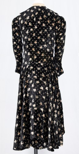 Black Velvet Dress With Flowers: Back