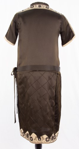 Brown Silk Chemise Dress: Back