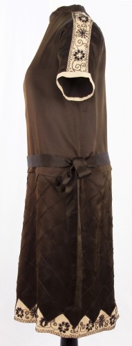 Brown Silk Chemise Dress: Side