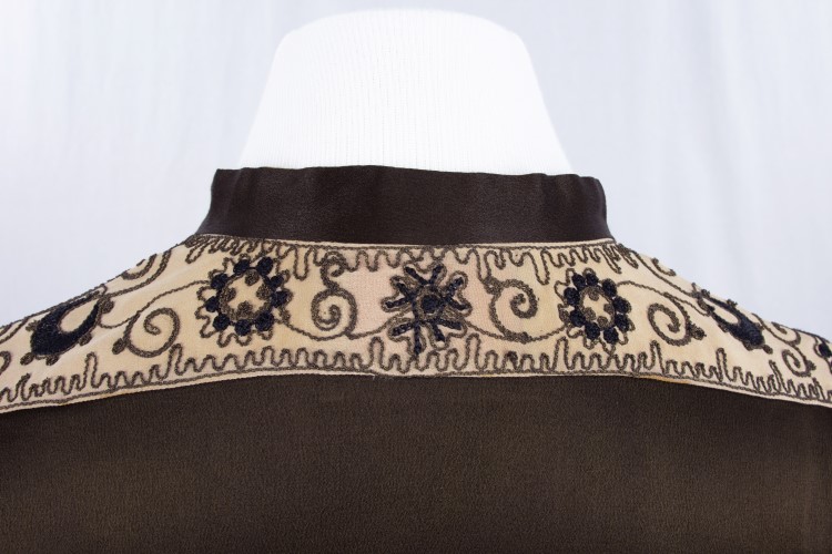 Brown Silk Chemise Dress: Detail One