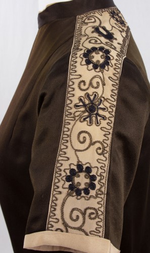 Brown Silk Chemise Dress: Detail Three