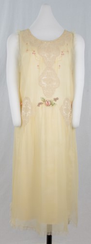 Yellow Chiffon Chemise Dress: Front