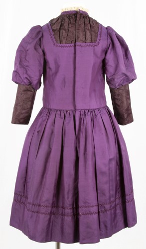 Child's Purple Satin Dress: Back