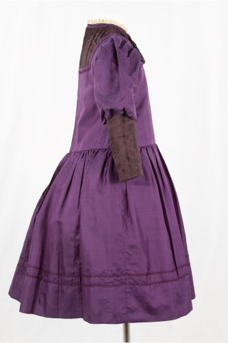Child's Purple Satin Dress: Side