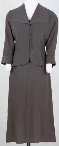 Grey Crepe Dress: Front