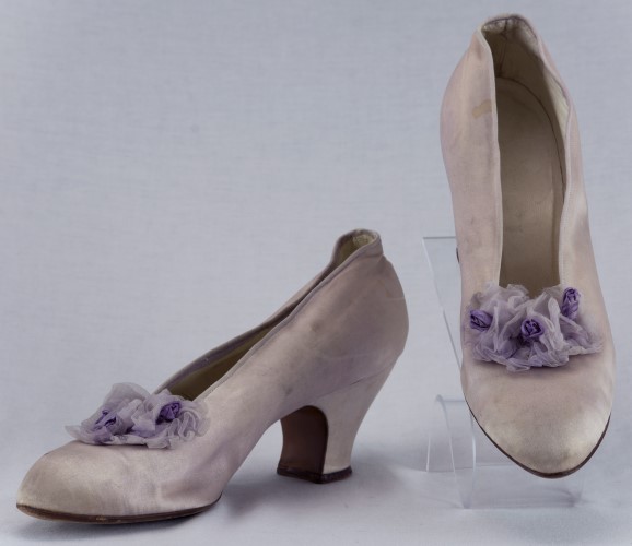 White Shoes WIth Purple Flowers