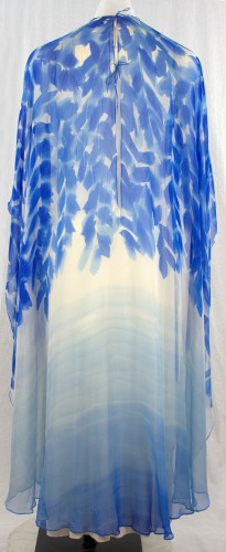 Blue Print Sheer Muumuu Dress: Back