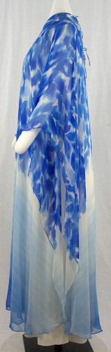 Blue Print Sheer Muumuu Dress: Side