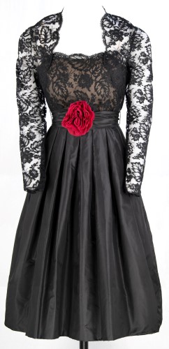 Black Lace on Black Dress: Front