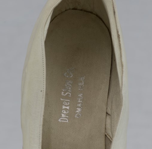 White Shoes With Beads: Detail One