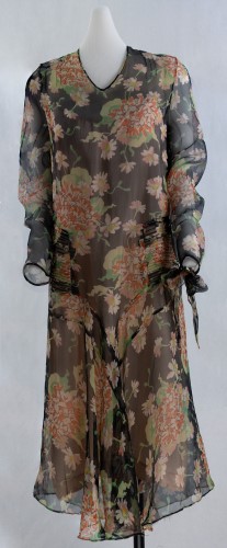 Multi-Colored Floral Chiffon Dress: Front