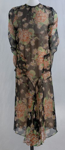Multi-Colored Floral Chiffon Dress: Back